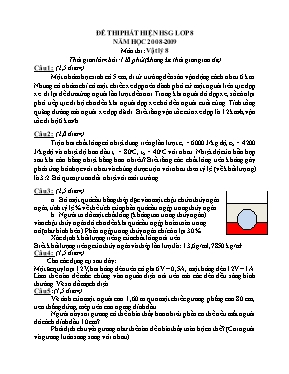 Đề thi học sinh giỏi huyện Vật lí lớp 8 - Năm học 2002-2003 - Sở GD & ĐT Đức Thọ
